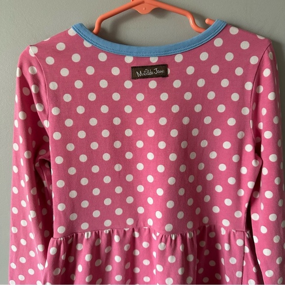 Matilda Jane Make Believe Collecting Leaves Lap Dress Size 6 Pink Polka Dot - Picture 8 of 13
